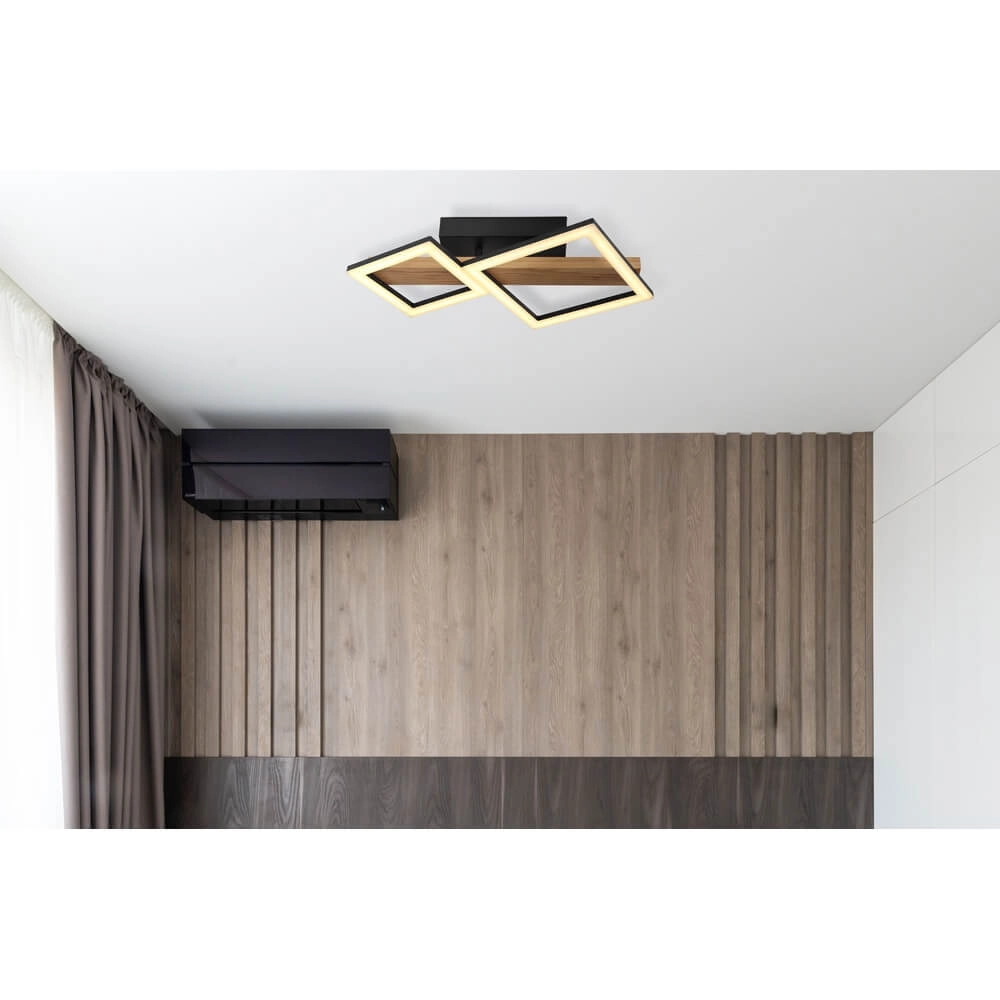 Moderne Deckenleuchte Dustin schwarz 48cm Globo 9007371445103
