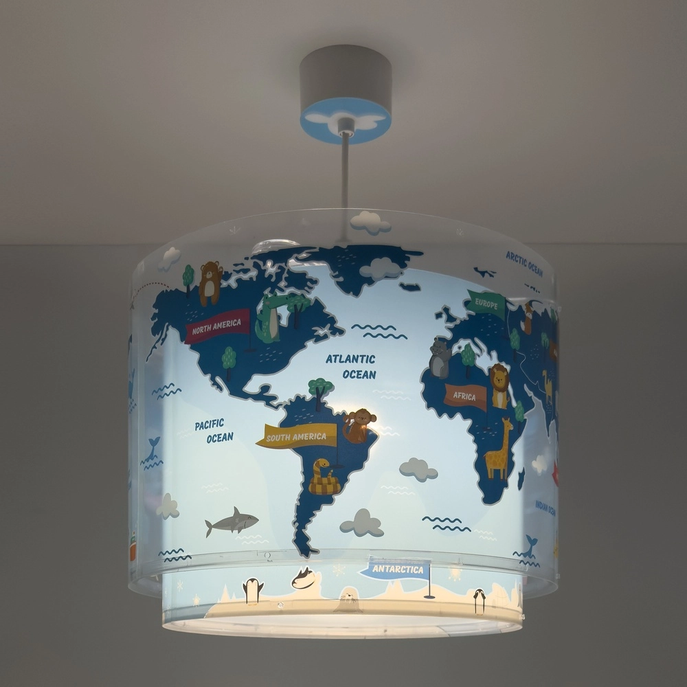 Pendelleuchte für Kinderzimmer Kids World blau Dalber 8420406002521