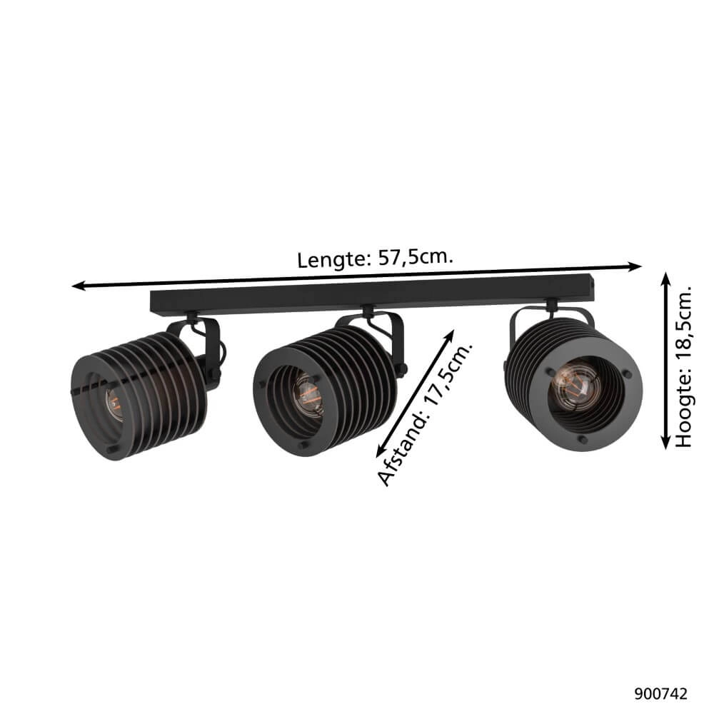 Industrieller Deckenstrahler Segovia 3-flammig Eglo 9008606267163