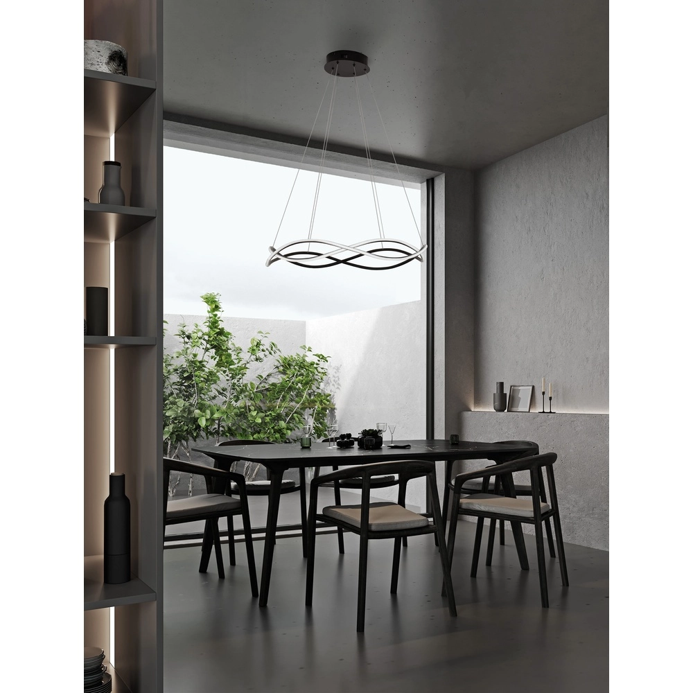 Design-Pendelleuchte Jinal schwarz Ø 80cm Lyora 5212017438744