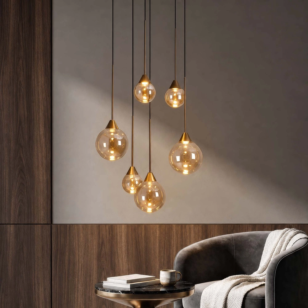Design-Pendellampe Opux Lux 6-Licht Bronze Searchlight 5,05342E+12