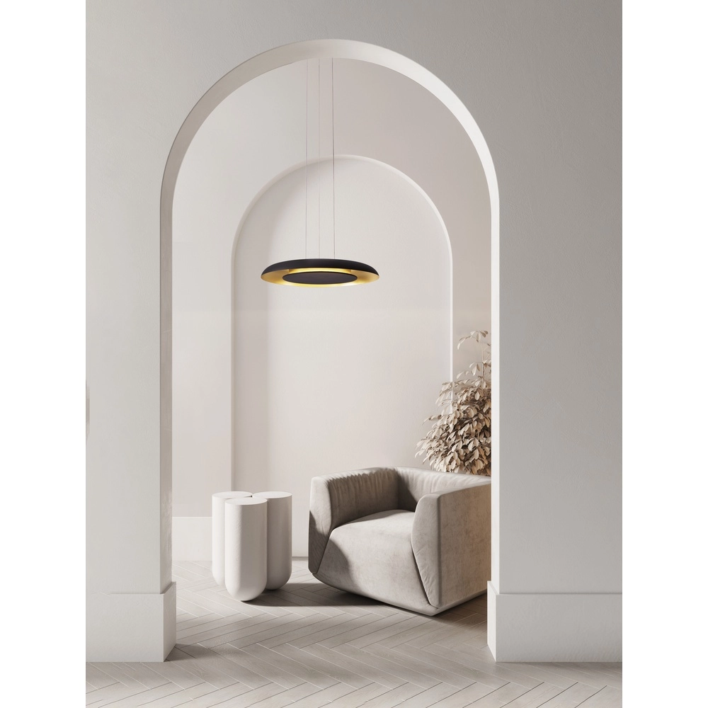 Moderne Pendelleuchte Epos Ø 60cm schwarz mit gold Lyora 5212017463272