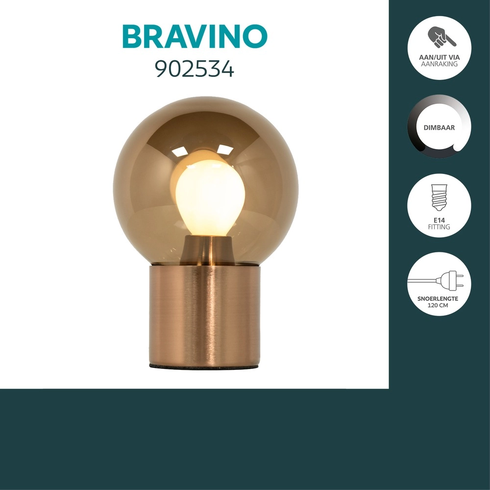 Design-Tischlampe Bravino Kupferbronze