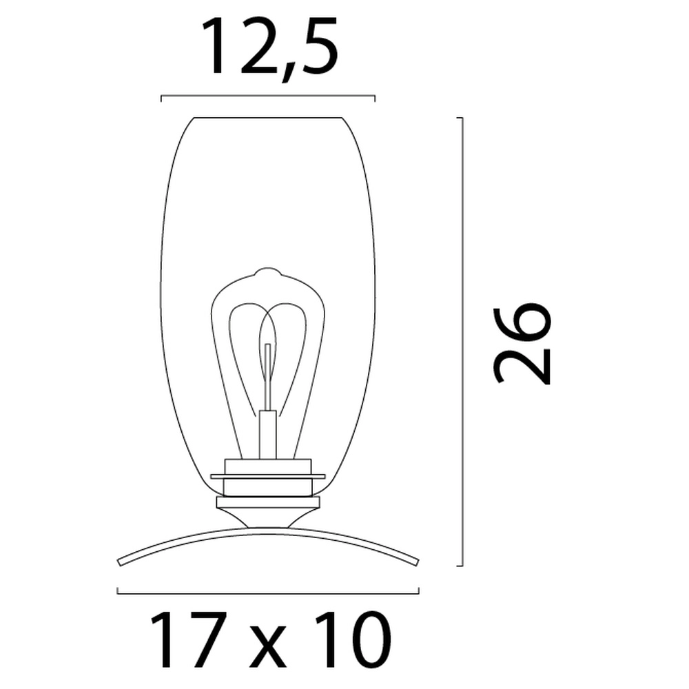 Tischlampe Olive Ø12,5 cm Glas – Kakao Masterlight 8718121393827