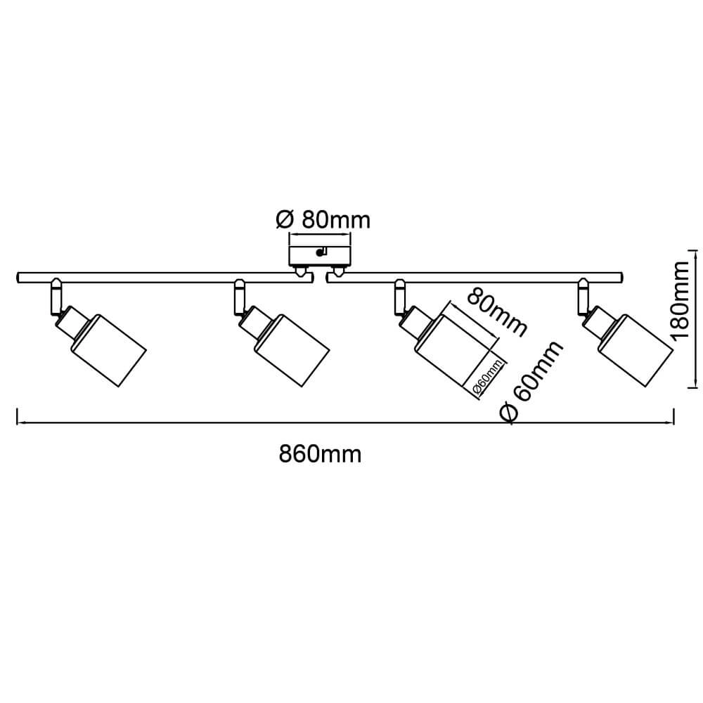 Schwarze Deckenlampe Loralie 4-Licht Brilliant 4004353413254