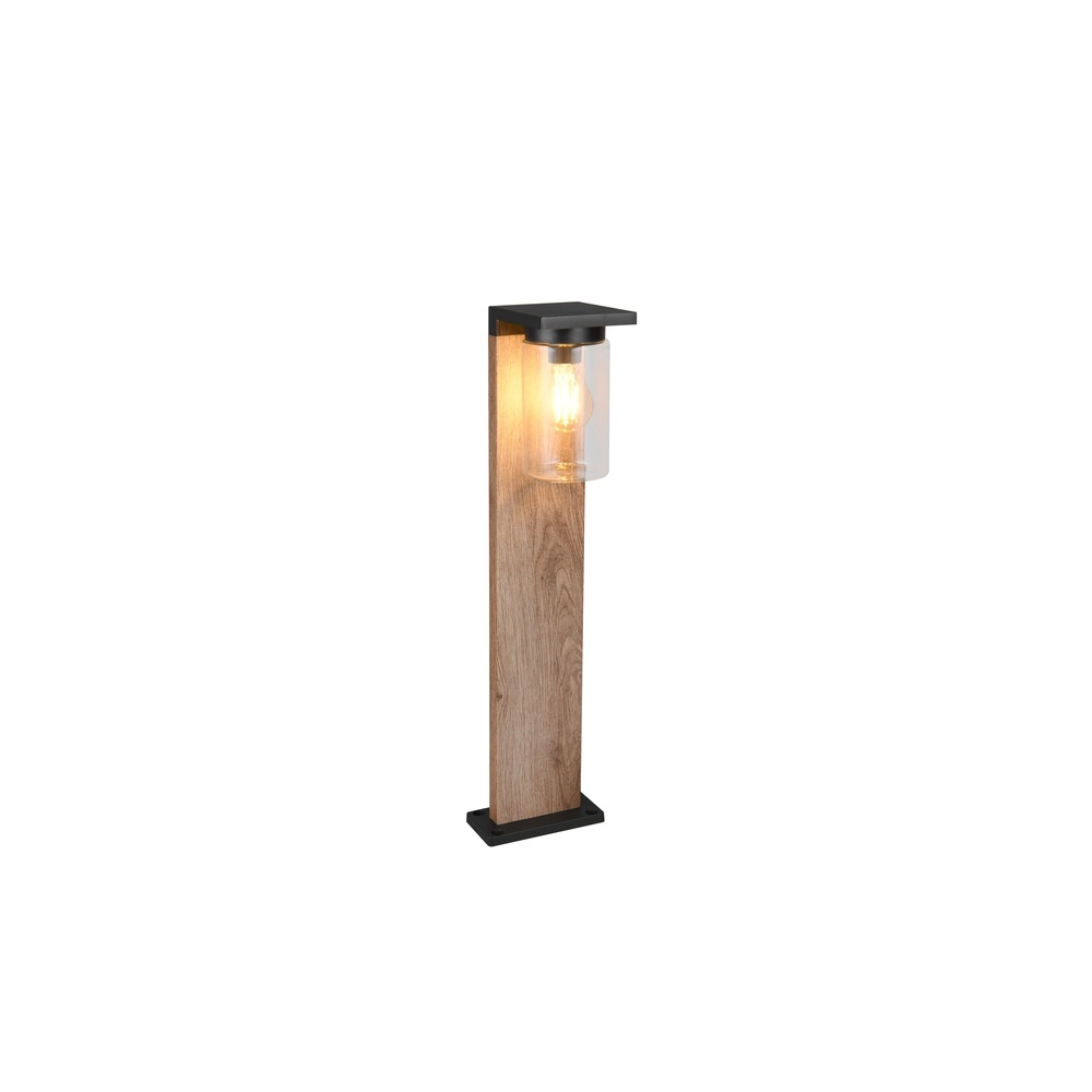 Gartenleuchte Ardila schwarz mit Holz 65cm