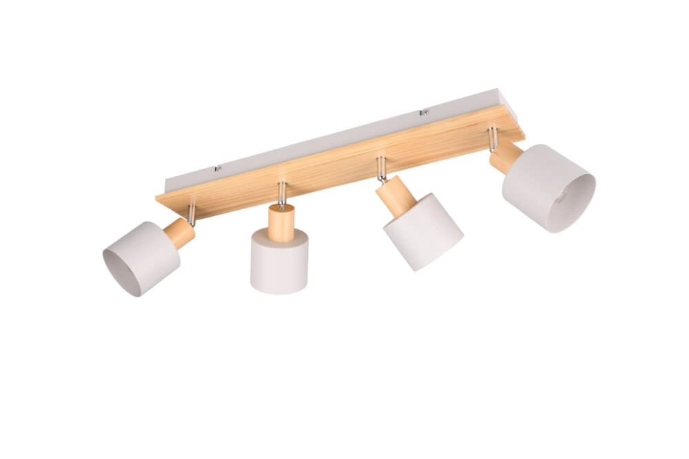 4-flammige Deckenleuchte Shanti mit Holzoptik Trio 4017807615746