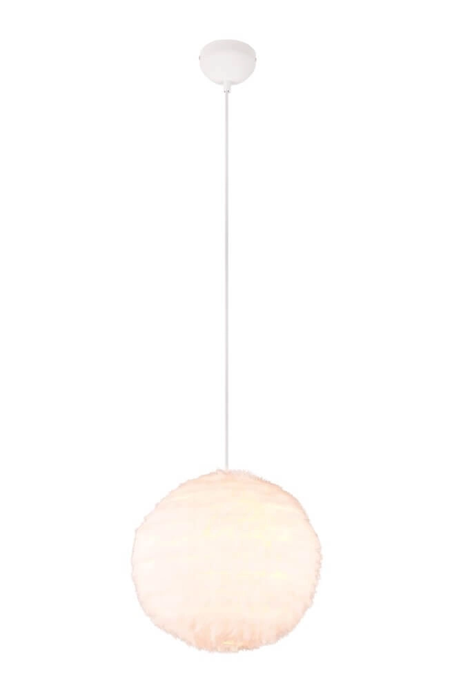 Hängelampe aus Stoff Furry creme Ø 35cm Trio 4017807600087