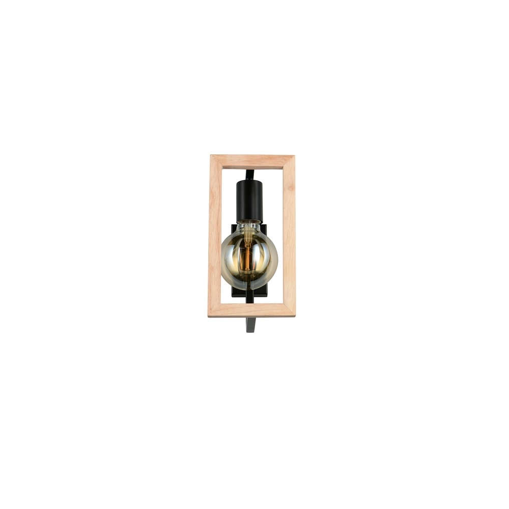 Design-Wandlampe Bano Schwarz mit Holz Trio 4017807670899