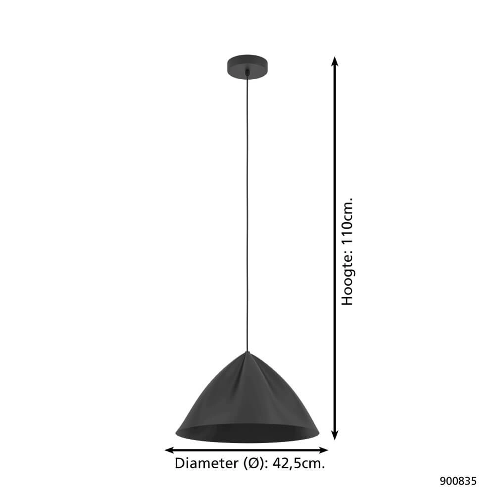 Schwarze Hängelampe Podere Ø 42,5cm Eglo 9008606274062