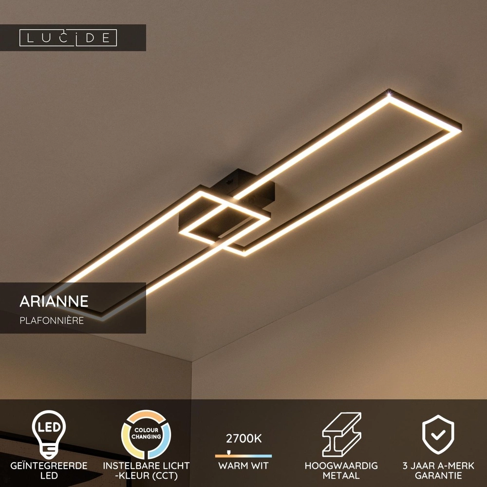 Design-Deckenlampe Arianne Langgestrecktes Schwarz Lucide 5411212530905
