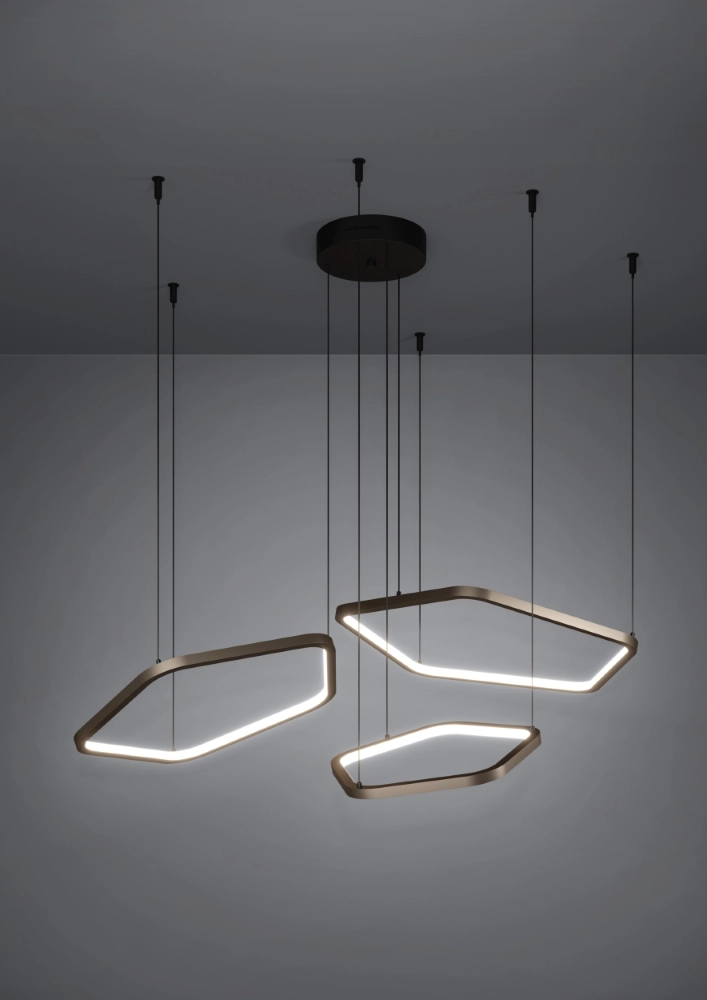 Design-Pendellampe Estrella schwarz mit braun und CCT Stars of Light 9008606357772
