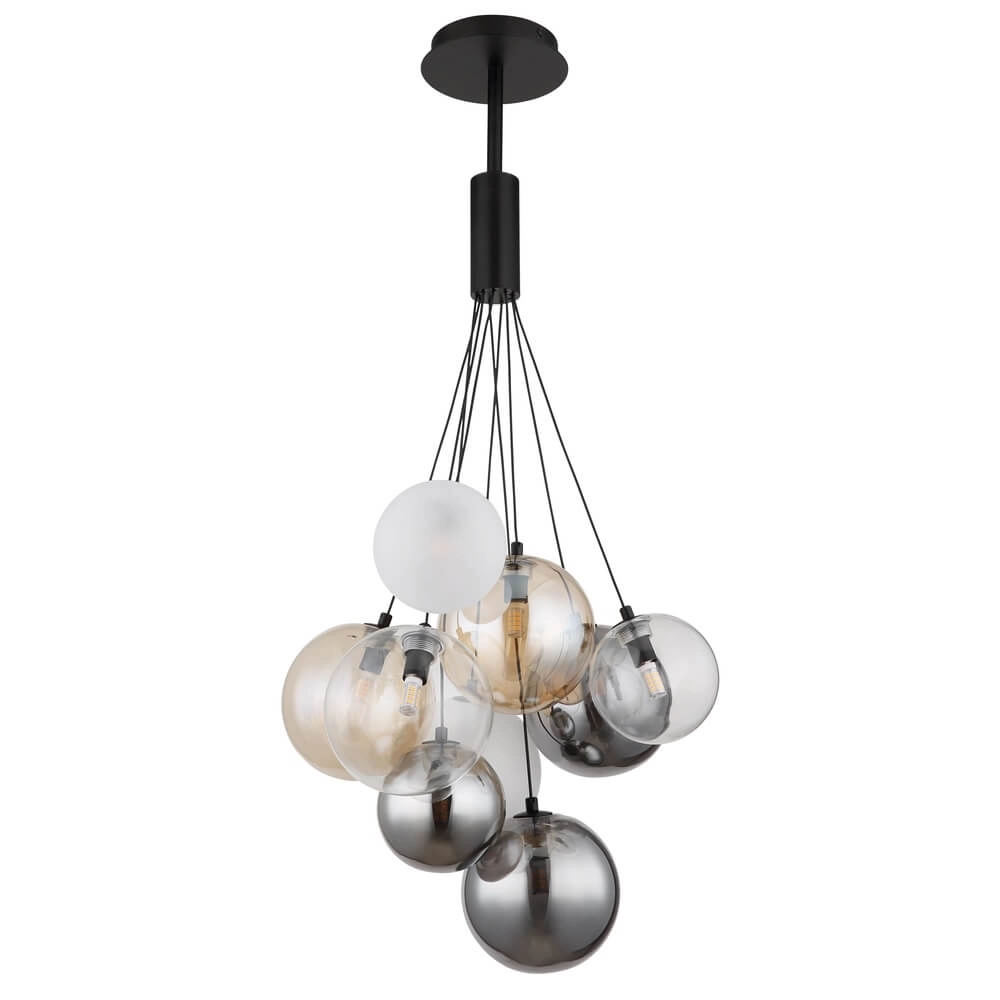 Schwarze Pendelleuchte Ballgi Glas Globo 9007371453160