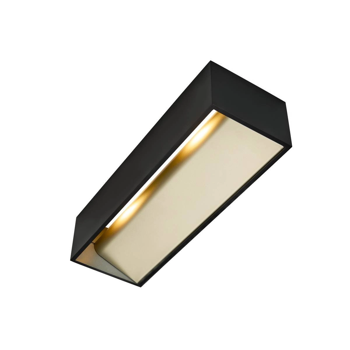 LED-Wandstrahler Logs In L 19 W – 2000–3000 K – 30 cm schwarz mit Gold SLV 4024163231220