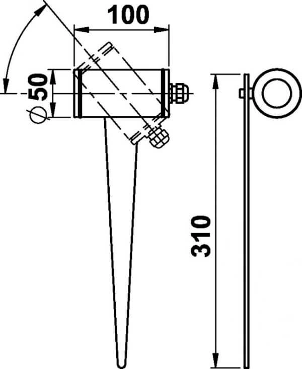 Spike Spot Led Wally Anthrazit - Edelstahl Albert 4007235224337