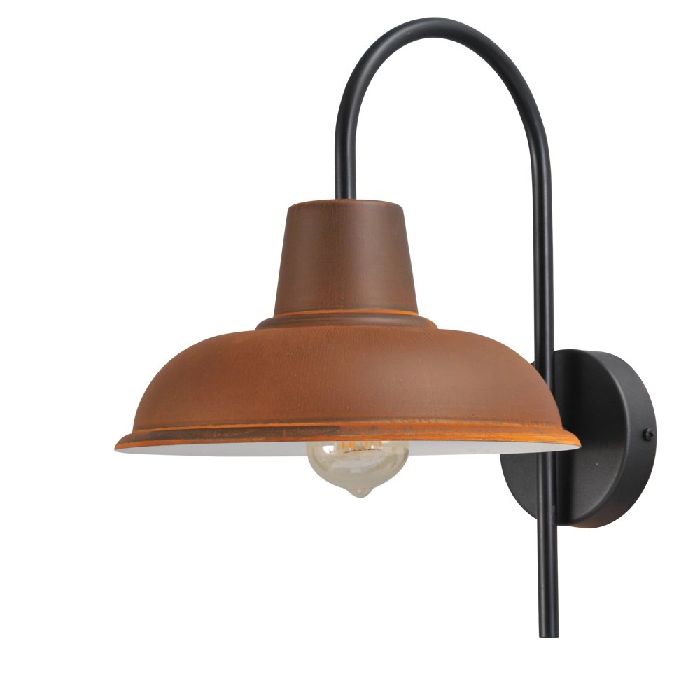 Wandlampe Industria 33 cm rostbraun mit schwarz