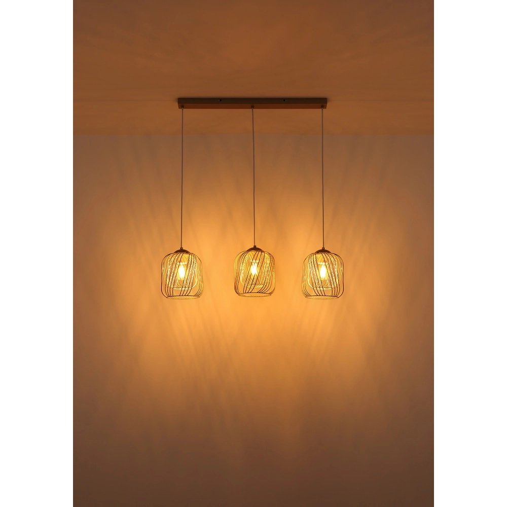 3-flammige Pendelleuchte Dichti sandbraun Globo 9007371533350