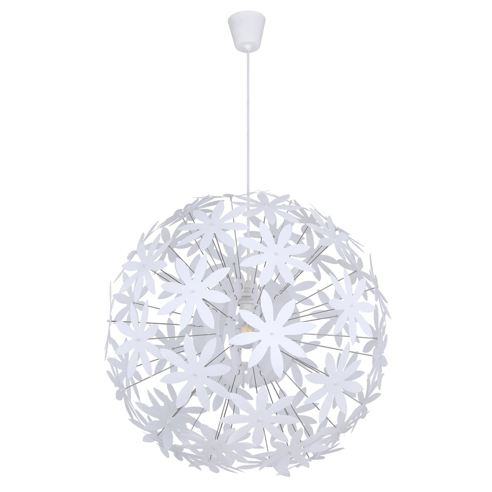 Weiße Pendellampe Stella Blumen Ø 60 cm Globo 9007371369928