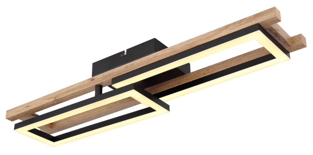 Deckenleuchte Illa schwarz mit Holz