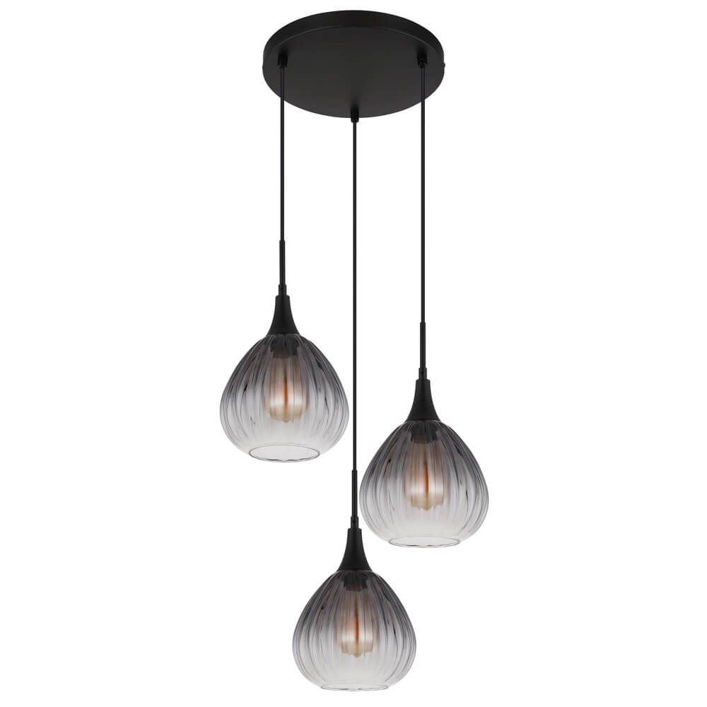 Schwarze Pendelleuchte Olsen 3-flammig Globo 9007371456802