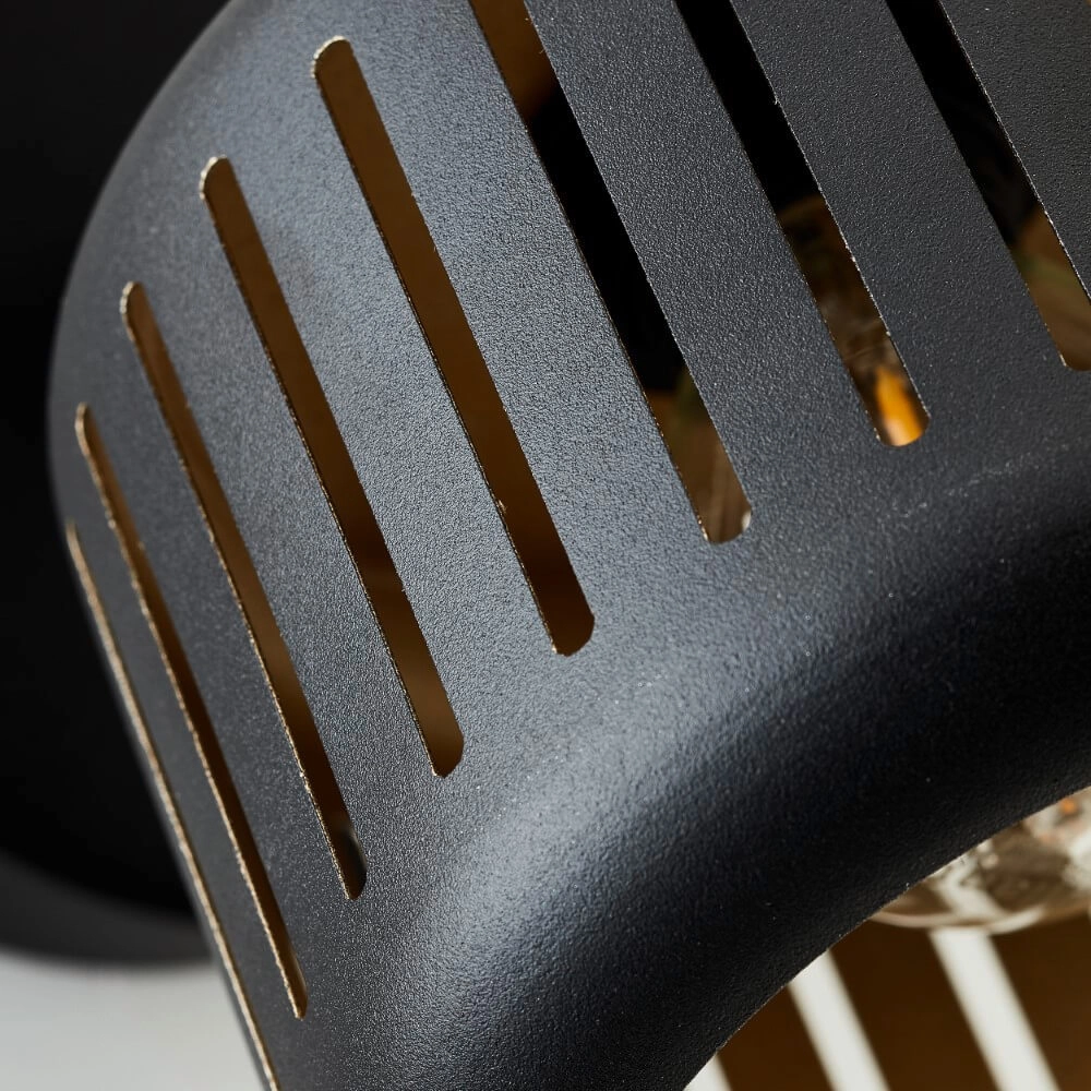 Schwarze Wandlampe Tyas schwarz mit gold Brilliant 4004353424311