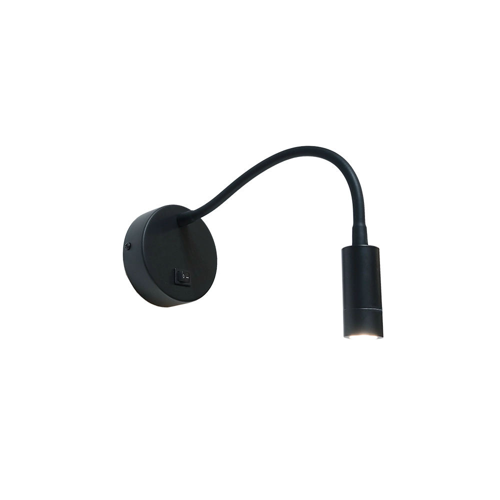 Schwarze Wandlampe Flexi-C Flexibel einstellbar