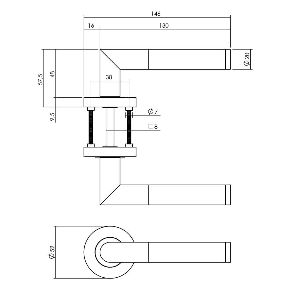 Türklinke Bastian rund anthrazit Intersteel 8714186539453