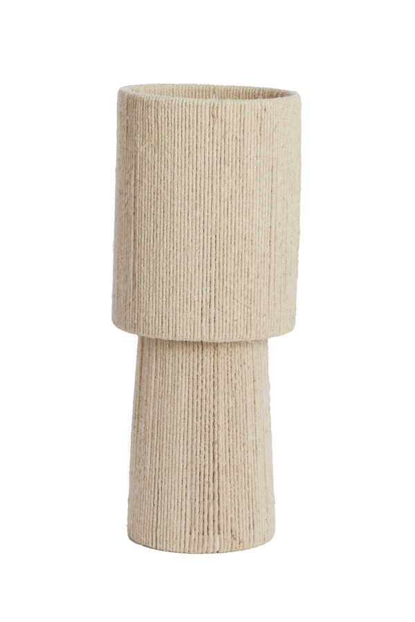 Cremefarbene Tischleuchte Pitino japandi Ø 21.5cm Light & Living 8717807699918