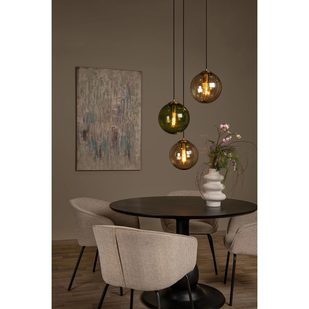 Design-Pendellampe Monsaraz Grünes und bernsteinfarbenes Glas Lucide 5411212452412