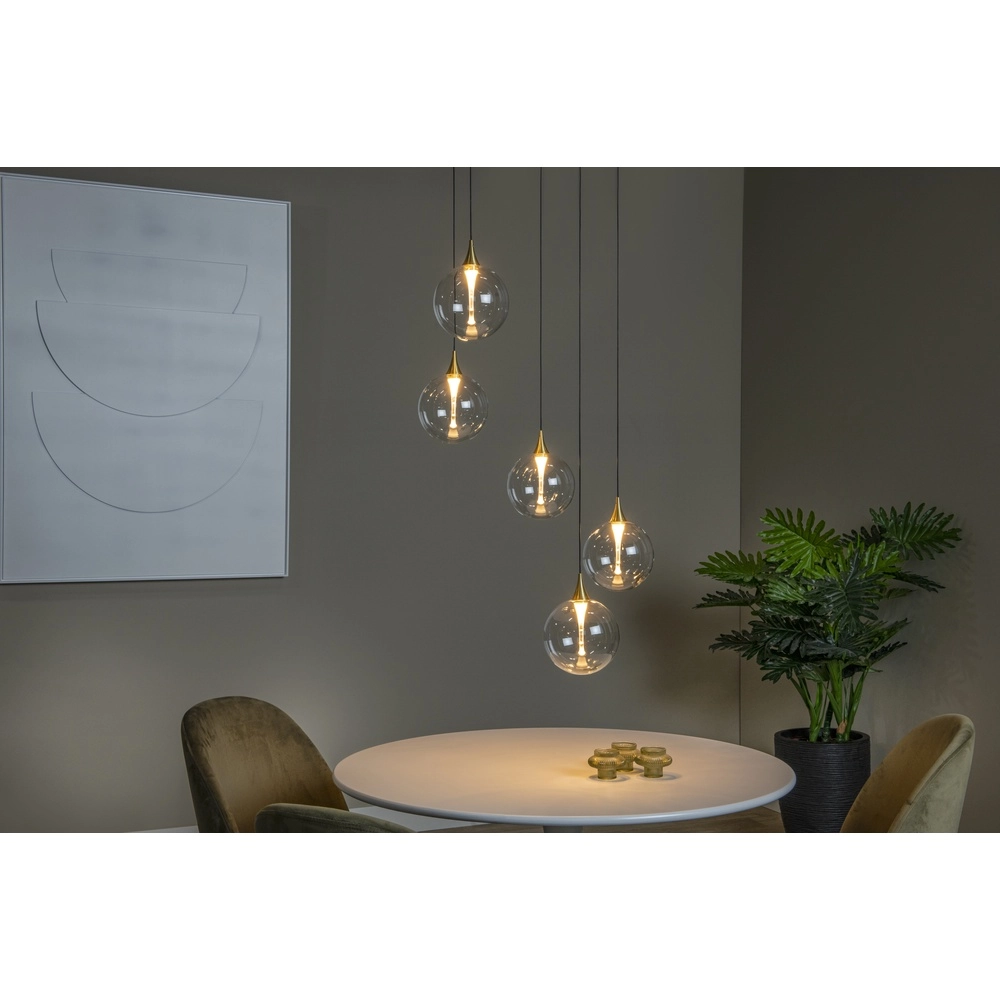 Design-LED-Pendelleuchten Gisela klar – 5x Ø 16 cm Premium by Lucide 5411212134806