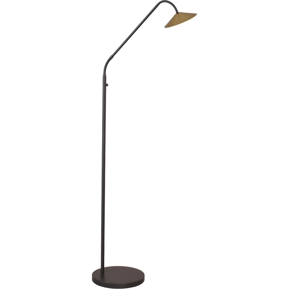 Bodenleselampe Ceppo Schwarz mit Gold