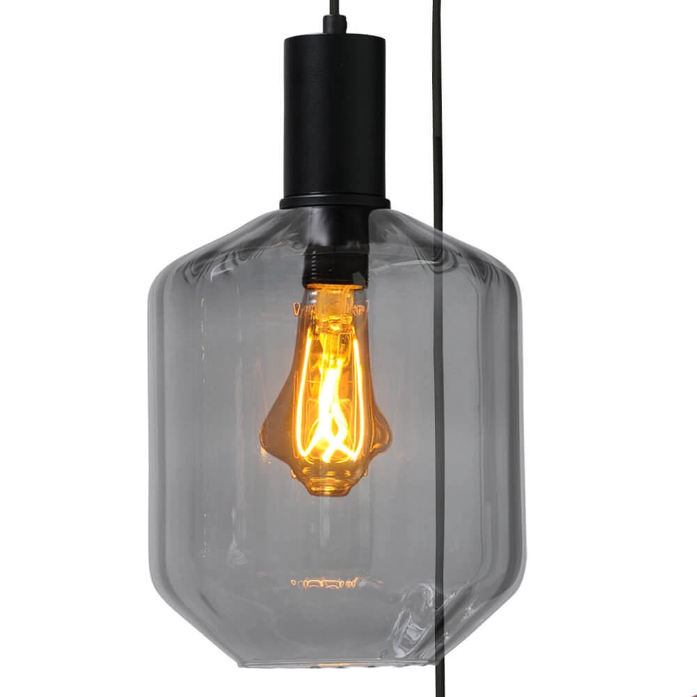 3-flammige Loft-Hängelampe - Schwarz - Porto mit Jagger-Brille Masterlight 8718121270968