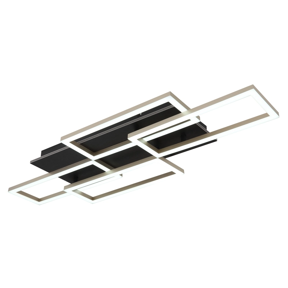 Design-Deckenlampe Jeffry Schwarz mit Sandbraun Globo 9007371522835