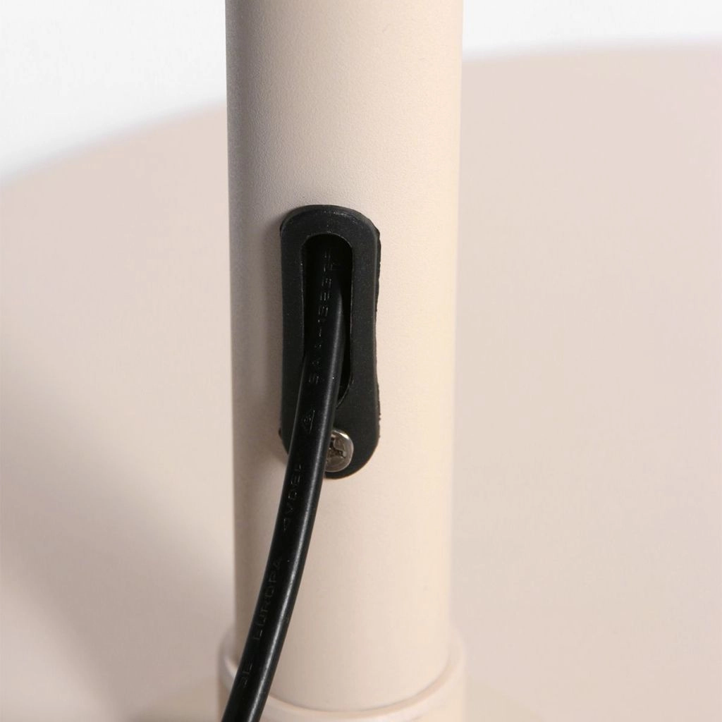 Lichtbogenlampe sandbraun Vela Lino mit schwarzem Farbton Ø60 cm Steinhauer 8712746185744