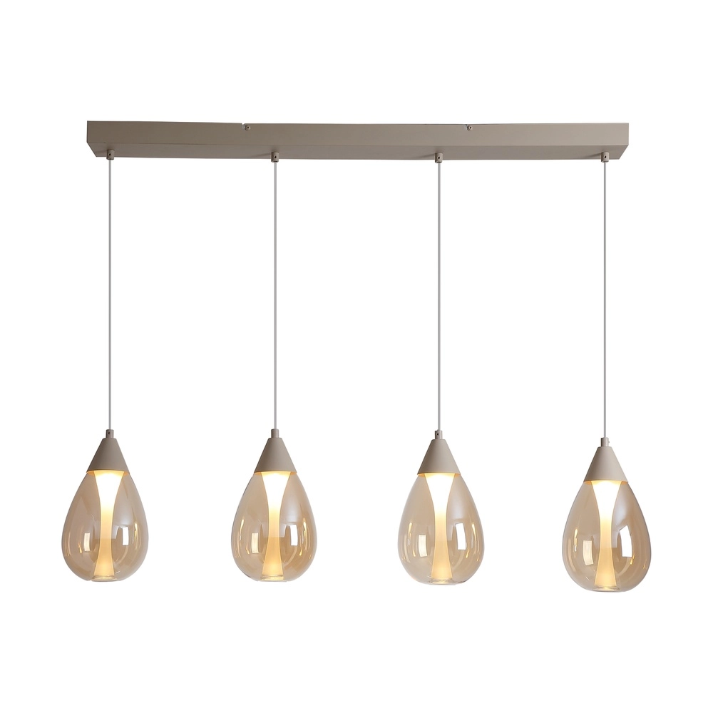 Design-Pendellampe Pear 4-hell sandbraun