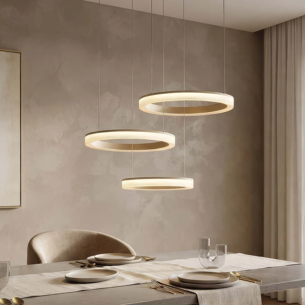 Design-Pendellampe Lumen Rings Sandbraun Searchlight 5,05342E+12