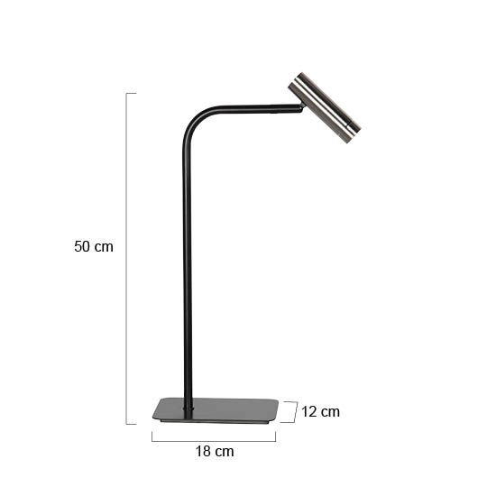 Tischlampe Lumo Schwarz mit Nickel Steinhauer 8712746184617