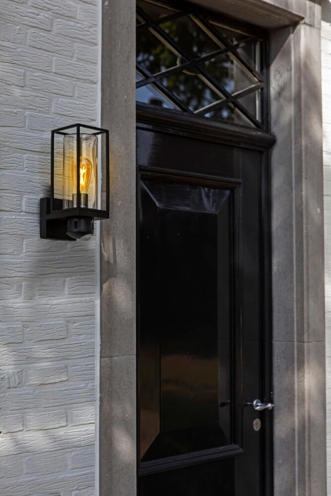 Wall lamp Flair black with camera Lutec 6939412013688