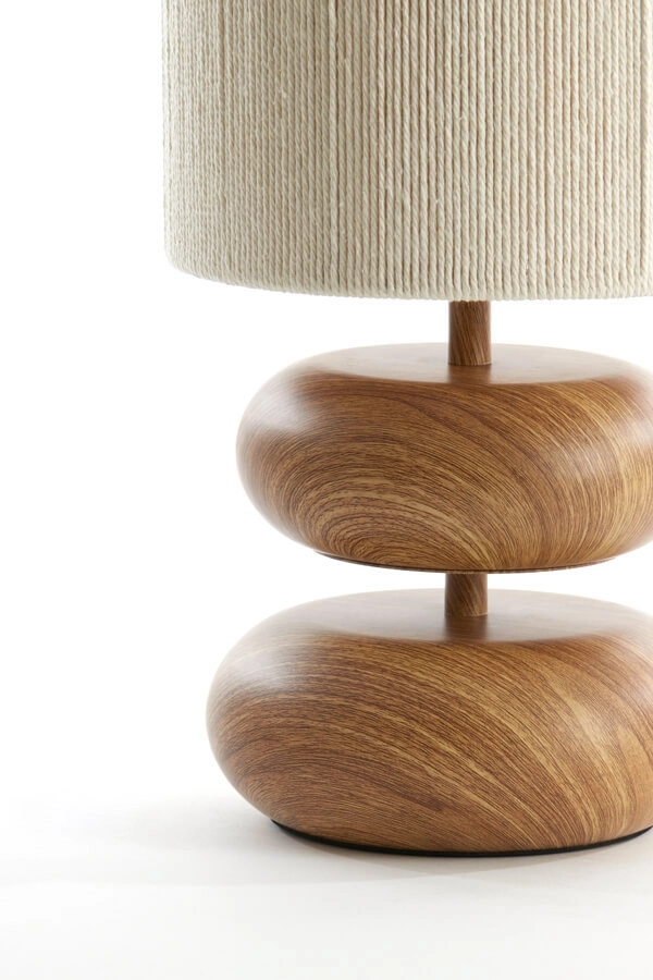 Tischlampe Danialo Holz mit Creme 50cm Light & Living 8717807710071