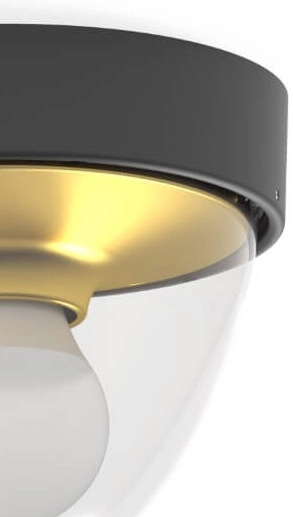 Schwarze Deckenlampe Nook mit Gold innen Lyora 5903139797696