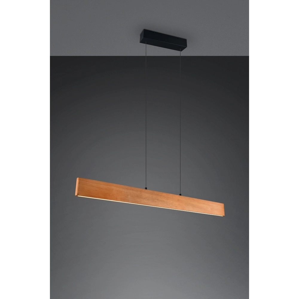 Schlanke Pendelleuchte Edgewood 115cm Holz Trio 4017807662238