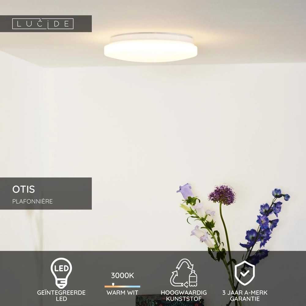 Deckenlicht Otis Ø 26 cm weiß Lucide 5411212791375