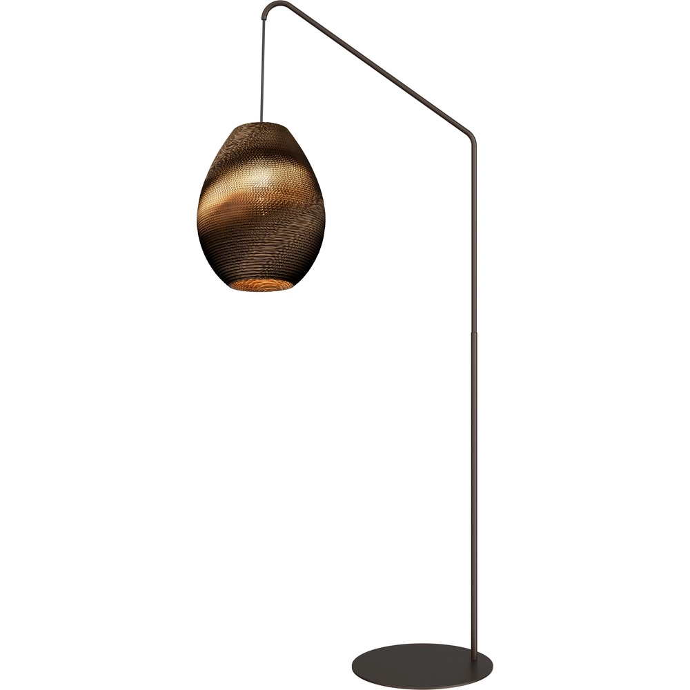 Stehlampe Carta Pineapple Think-paper Shade Cocoa Ø 39 cm
