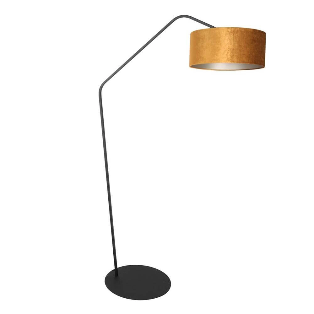 Stehlampe Zig-Zag schwarz mit Goldton Ø 40cm