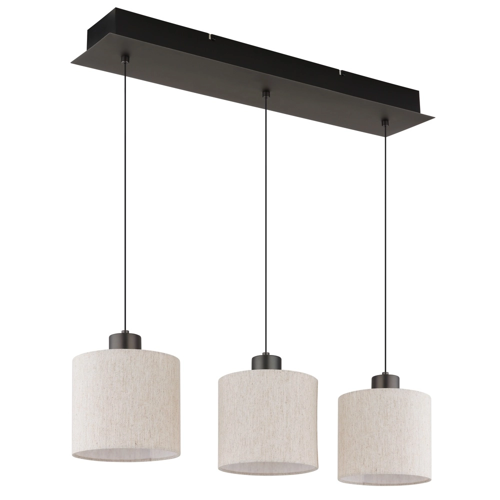 Gunmetal-Pendellampe Thea 3-Licht-Geraden Globo 9007371567034