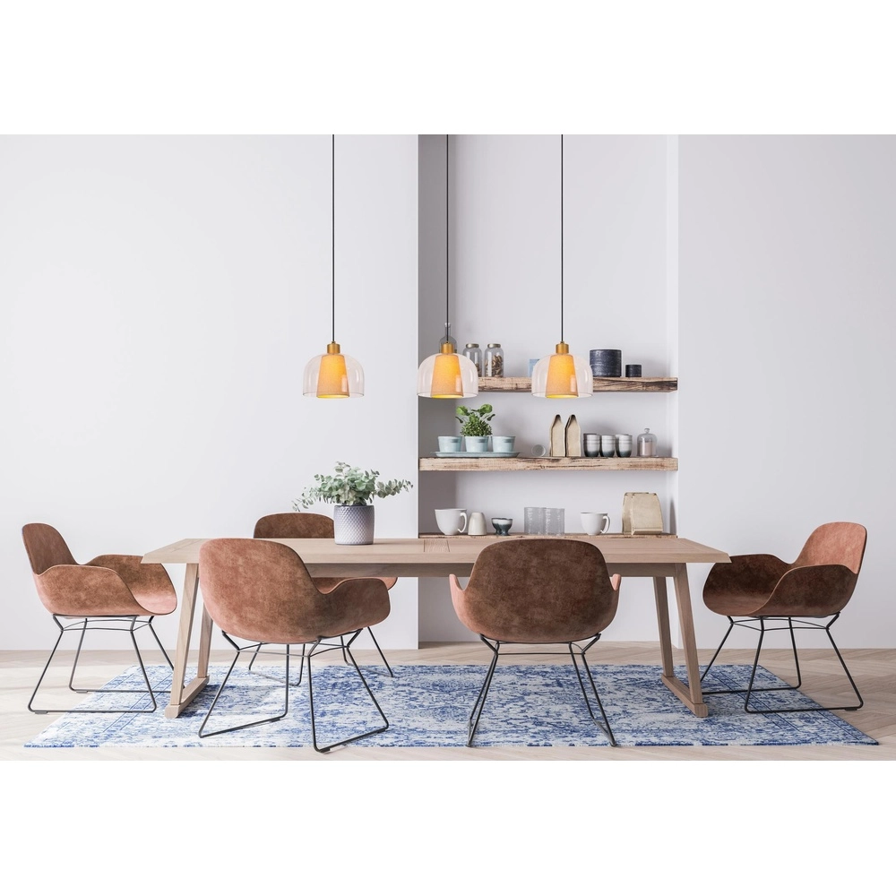 Design-Pendellampe Gunhild 3-helle goldene Gerade Lucide 5411212303356