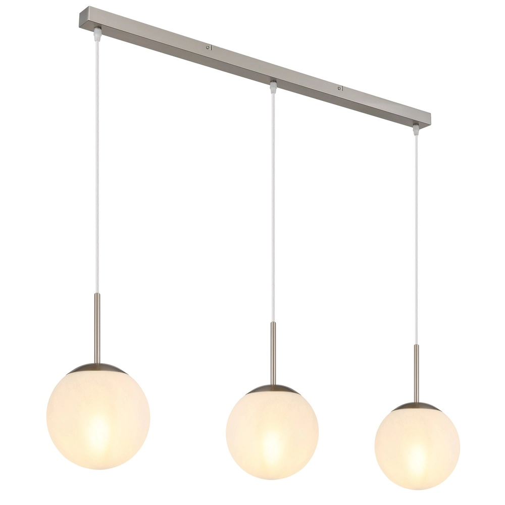 Design-Pendellampe Kop Nickel 3-Licht-Gerade