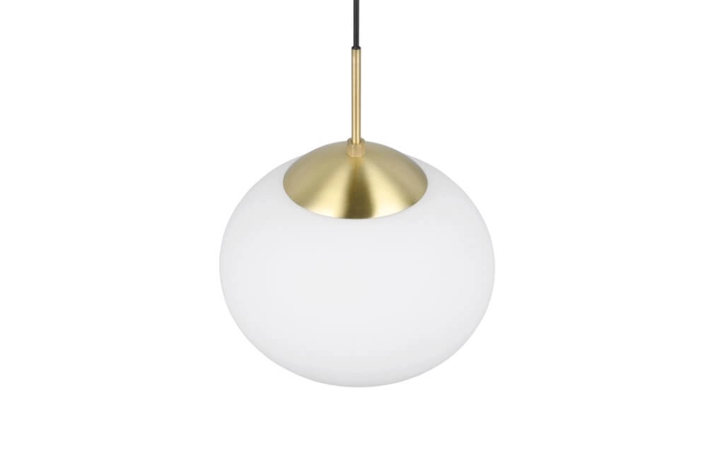 Ovale Hängelampe Fomento Ø 30 cm – Messing mit weißem Glas Trio 4017807616217