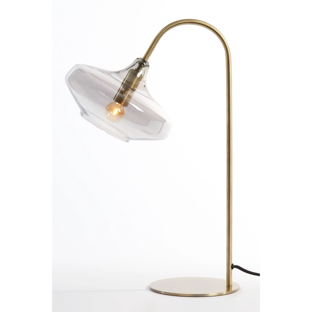 Glas-Schreibtischlampe Solna Messingmatte Light & Living 8717807686628