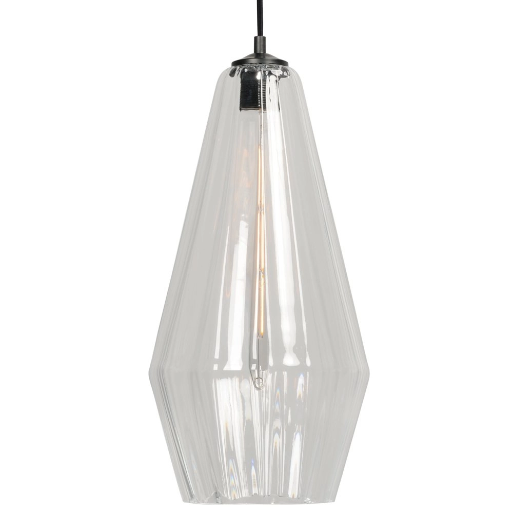 Schwarze Hängelampe Diamond 23cm mit klarem Glas Masterlight 8718121259178
